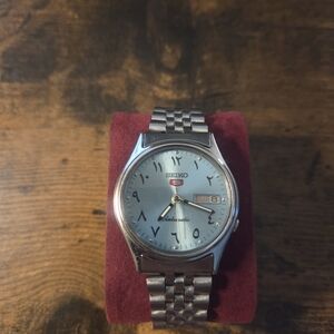 Vintage Seiko 5 | 36mm Arabic Blue Dial Daydate w/ Jubilee Bracelet